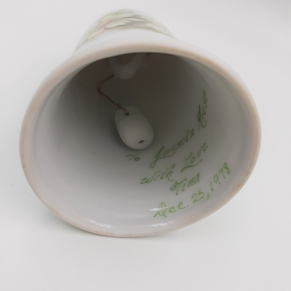 Vintage Flower & Butterfly Printed Porcelain Bell - Picture 4 of 4